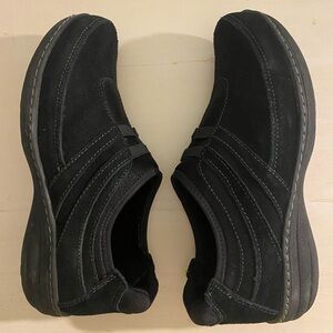 Aetrex Black Suede Slip-On Shoes